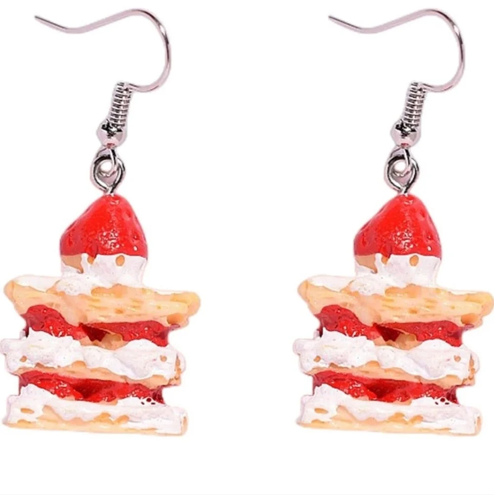 Strawberry Cake Slice Earrings